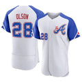 Johmsee A.Braves #28 Matt Olson Player White Authentic City Connect Stitched Jerseys