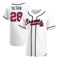 Johmsee A.Braves #28 Matt Olson Player White Authentic Home Stitched Jerseys
