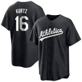 Johmsee Athletics #16 Nick Kurtz Player Black Game Stitched Jerseys