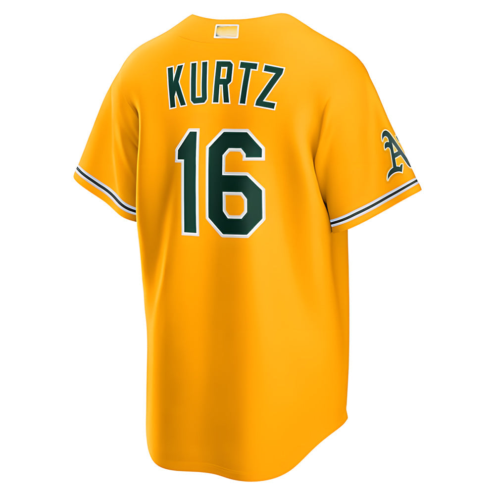 Johmsee Athletics #16 Nick Kurtz Player Gold Alternate Stadium Stitched Jerseys