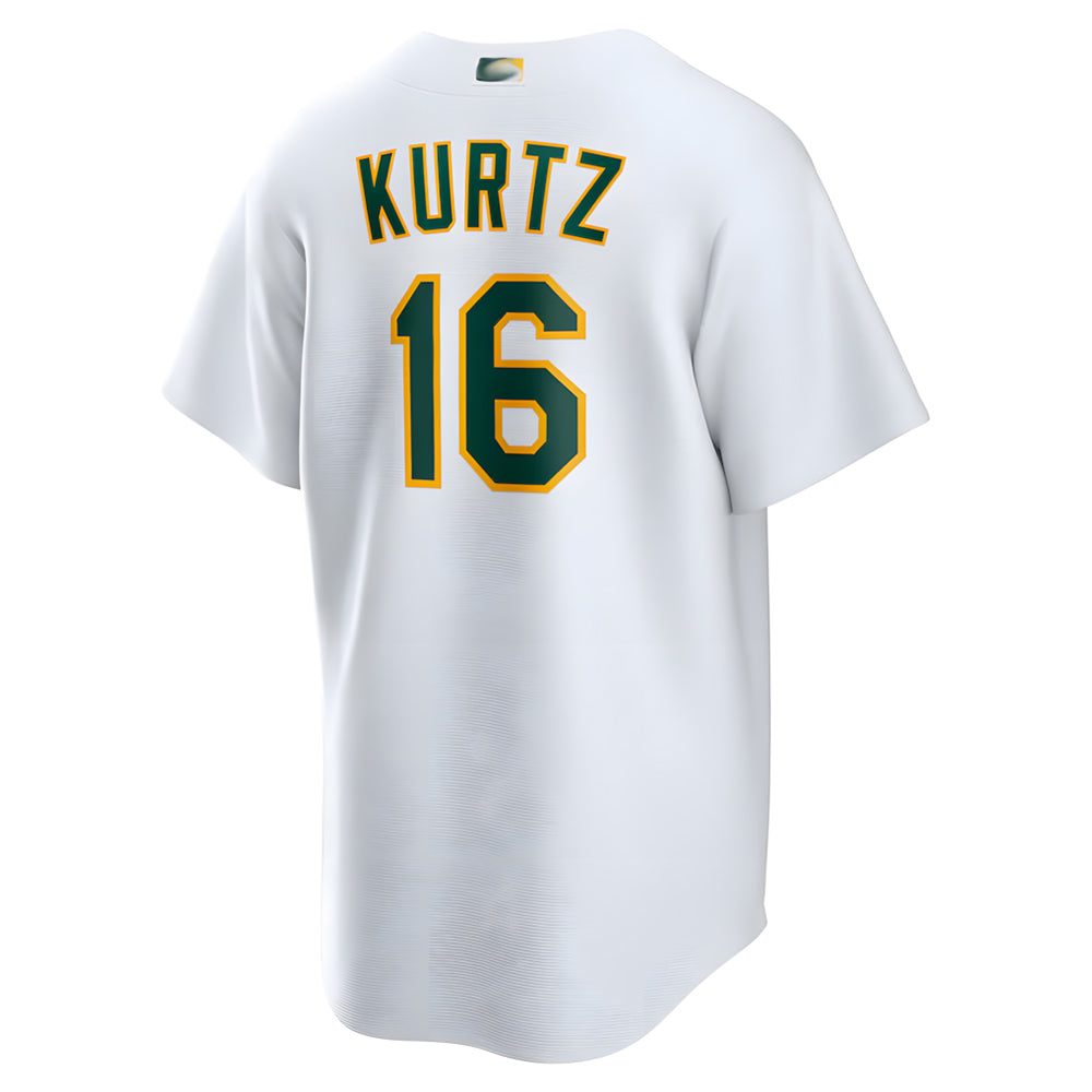 Johmsee Athletics #16 Nick Kurtz Player White Home Game Stitched Jerseys