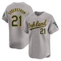 Johmsee Athletics #21 Tyler Soderstrom Player Gray Limited Away Stitched Jersey