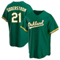 Johmsee Athletics #21 Tyler Soderstrom Player Green Replica Kelly Alternate Stitched Jersey