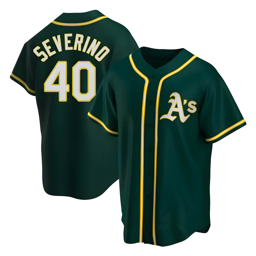 Johmsee Athletics #40 Luis Severino player Green Replica Alternate Stitched Jersey