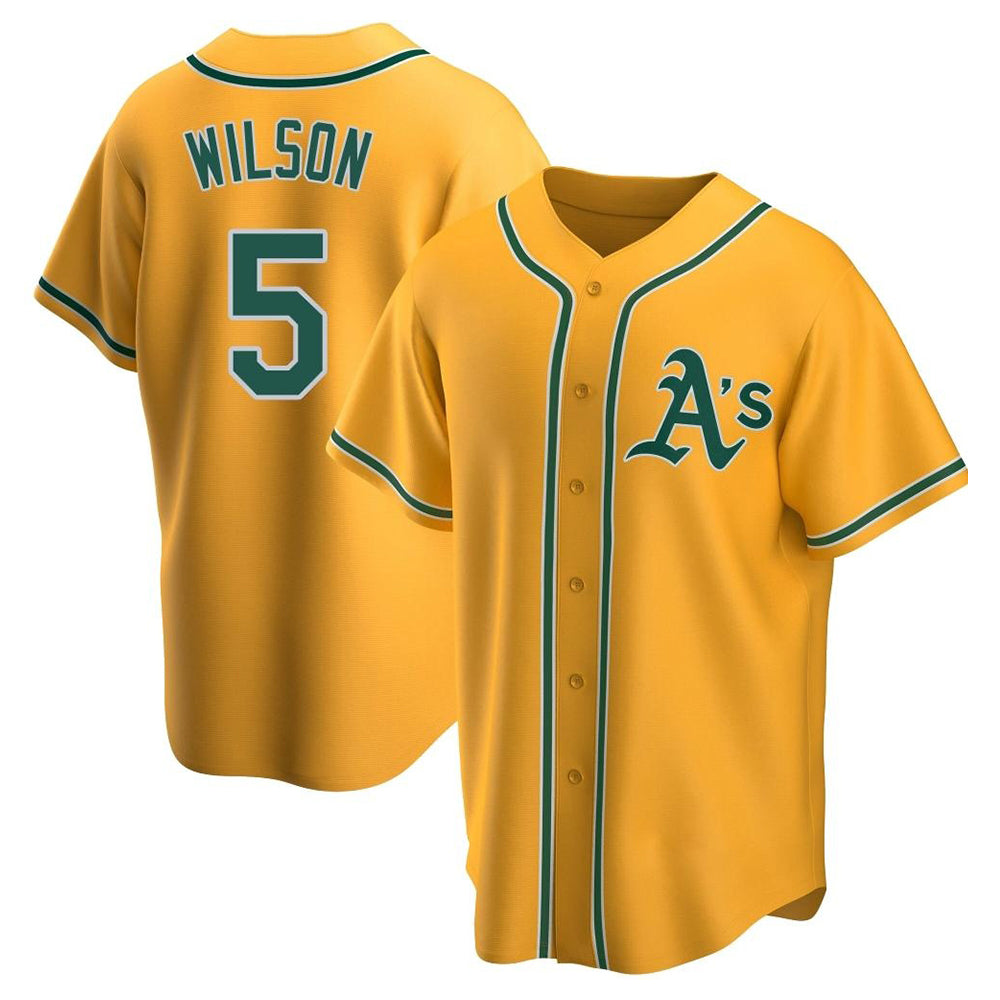 Johmsee Athletics #5 Jacob Wilson Gold Replica Alternate Stitched Jersey