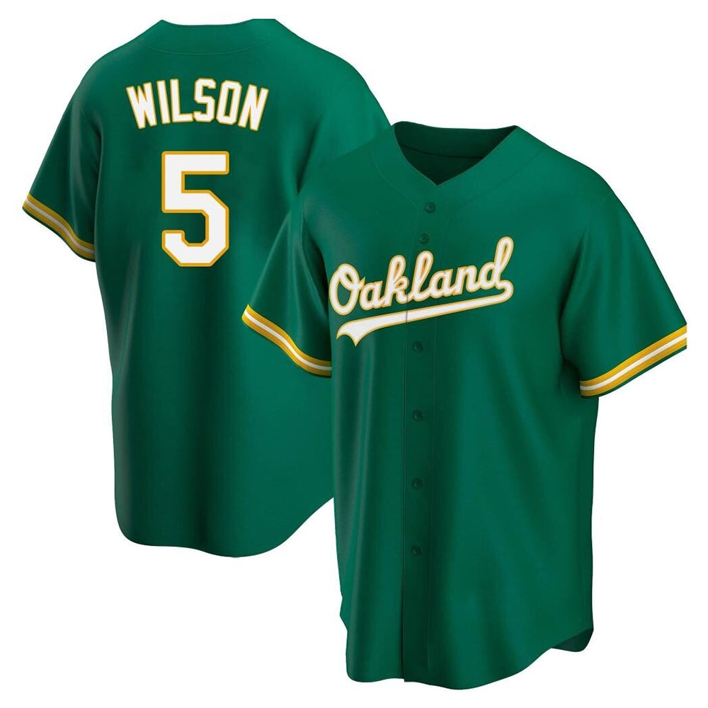 Johmsee Athletics #5 Jacob Wilson Green Kelly Alternate Stitched Jersey