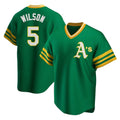 Johmsee Athletics #5 Jacob Wilson Green Replica Cooperstown Collection T shirt Stitched Jersey