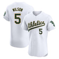 Johmsee Athletics #5 Jacob Wilson White Elite Home Stitched Jersey