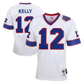Johmsee B.Bills #12 Jim Kelly Player White Mitchell & Ness XXV Throwback Limited Stitched Jerseys