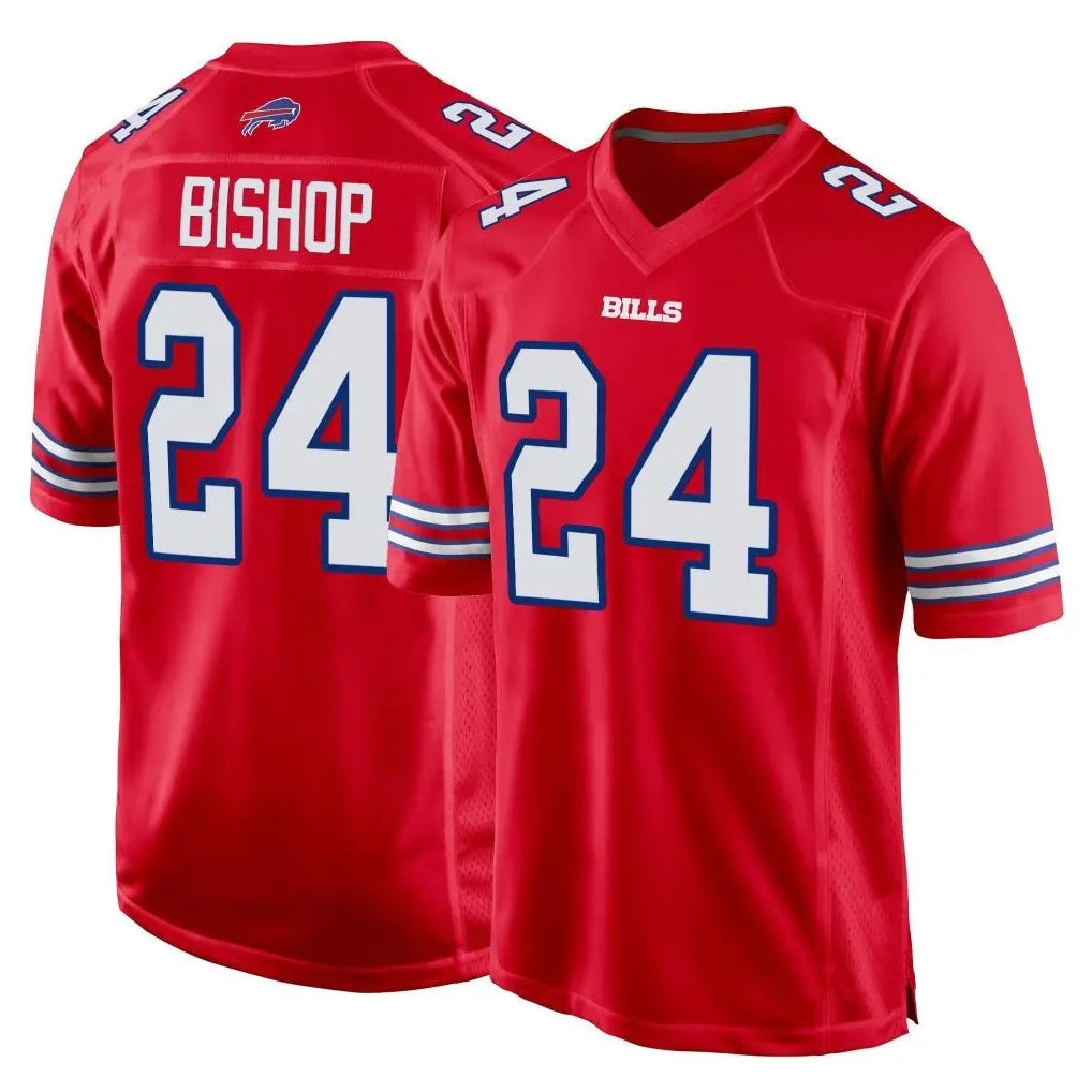 Johmsee B.Bills #24 Cole Bishop Player Red Home Game Stitched Jerseys