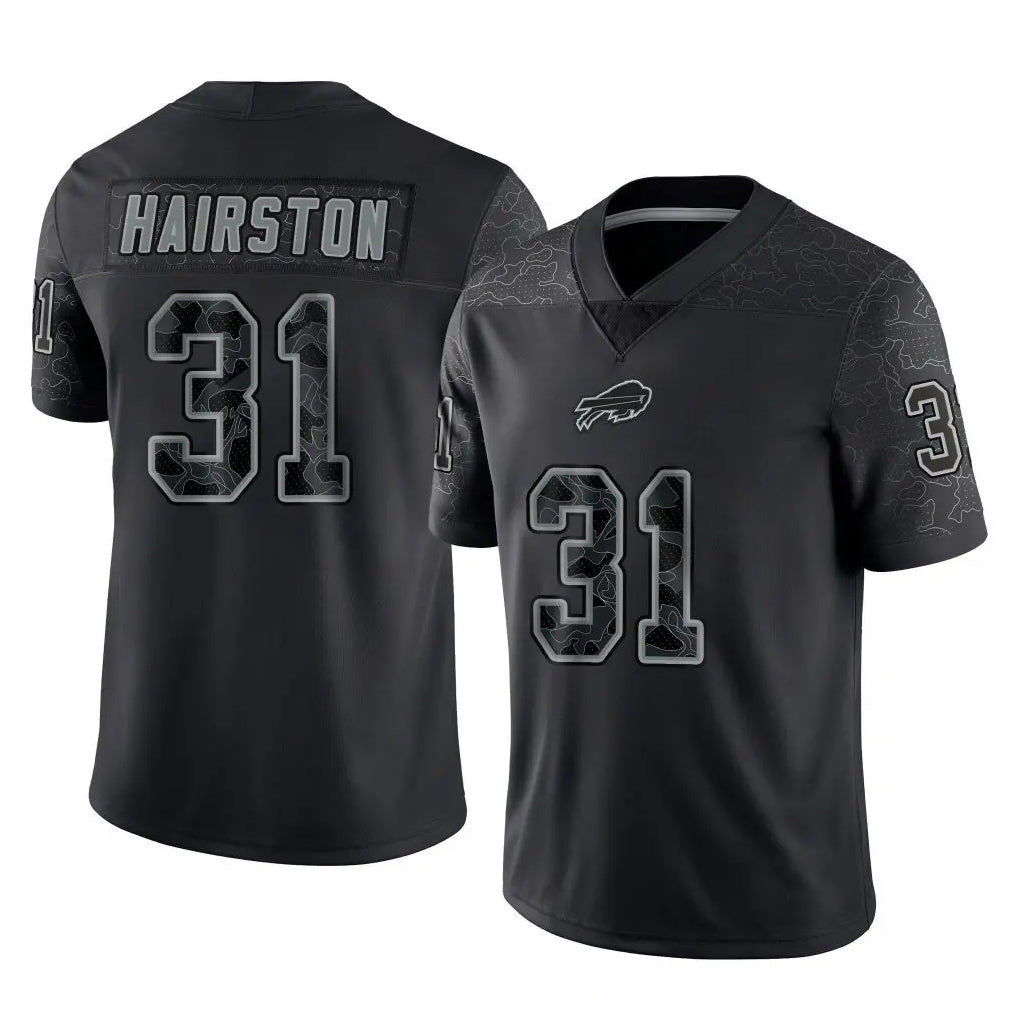 Johmsee B.Bills #31 Maxwell Hairston Player Black RFLCTV Limited Stitched Jerseys