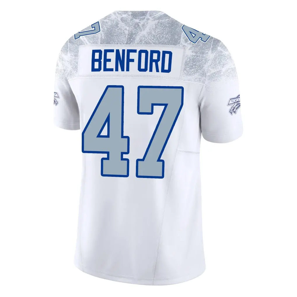Johmsee B.Bills #47 Christian Benford Player White Rivalries Collection Limited Home Game Stitched Jerseys