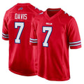 Johmsee B.Bills #7 Ray Davis Player Red Home Game Stitched Jerseys