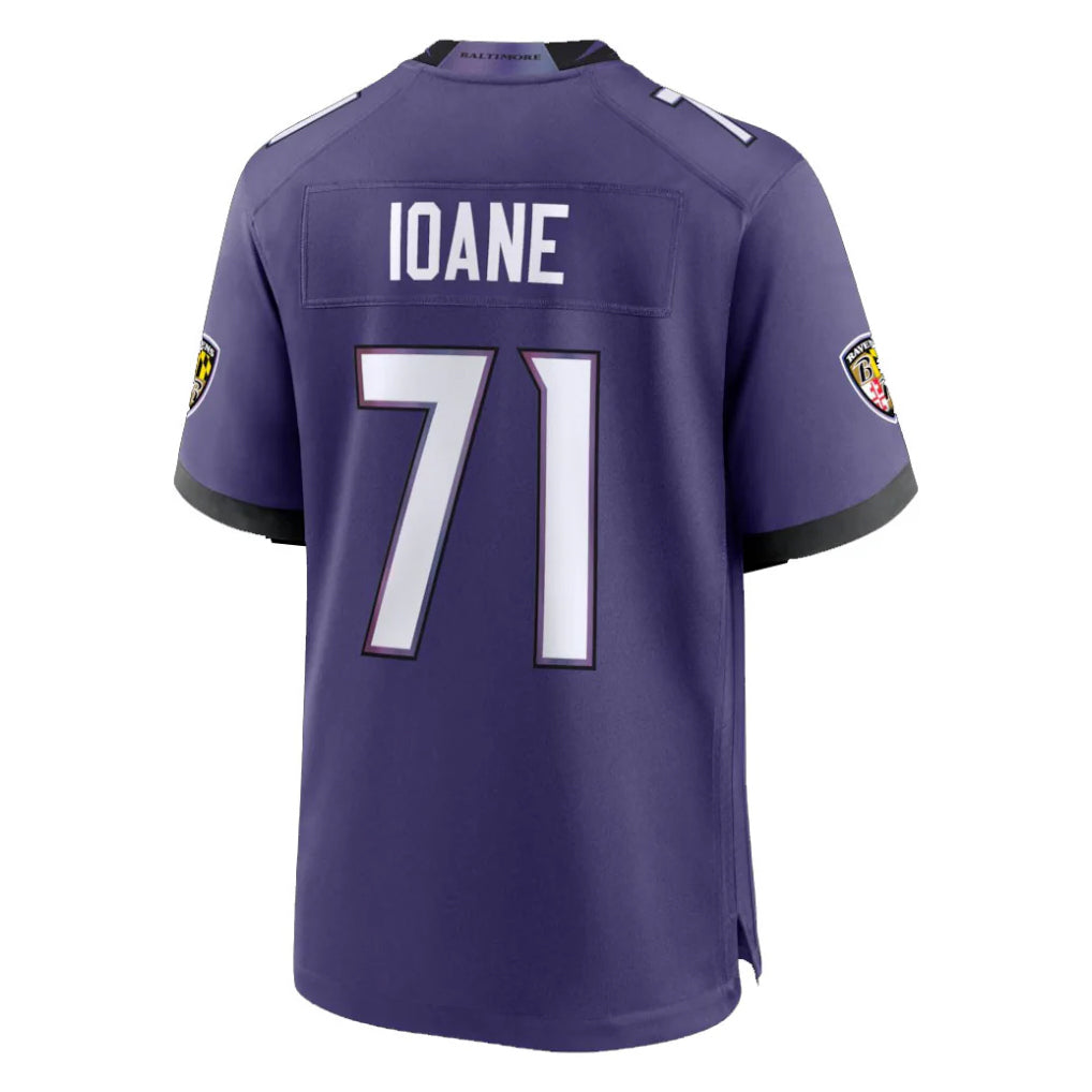 Johmsee B.Ravens #71 Olaivavega Ioane Player Purple Home Game Stitched Jerseys