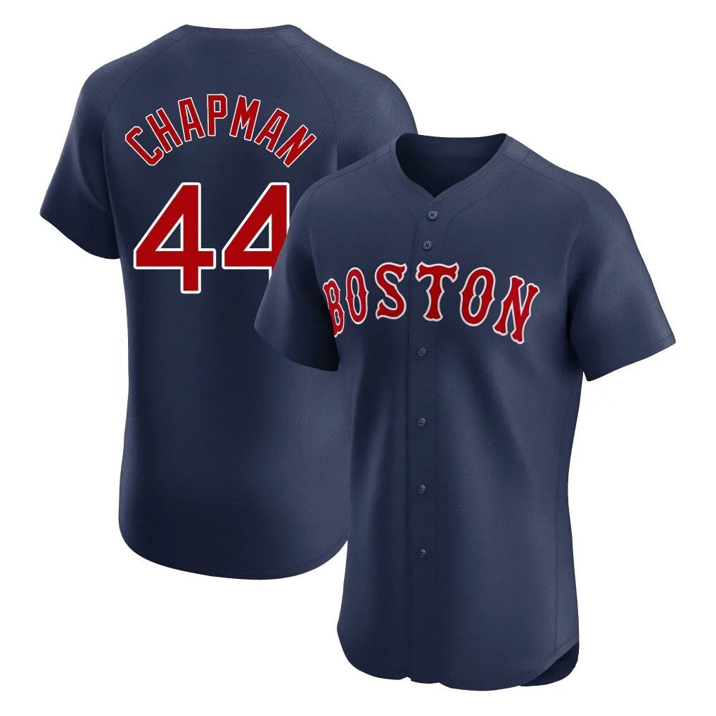Johmsee B.Red Sox #44 Aroldis Chapman Player Navy Limited Elite Home Game Stitched Jerseys