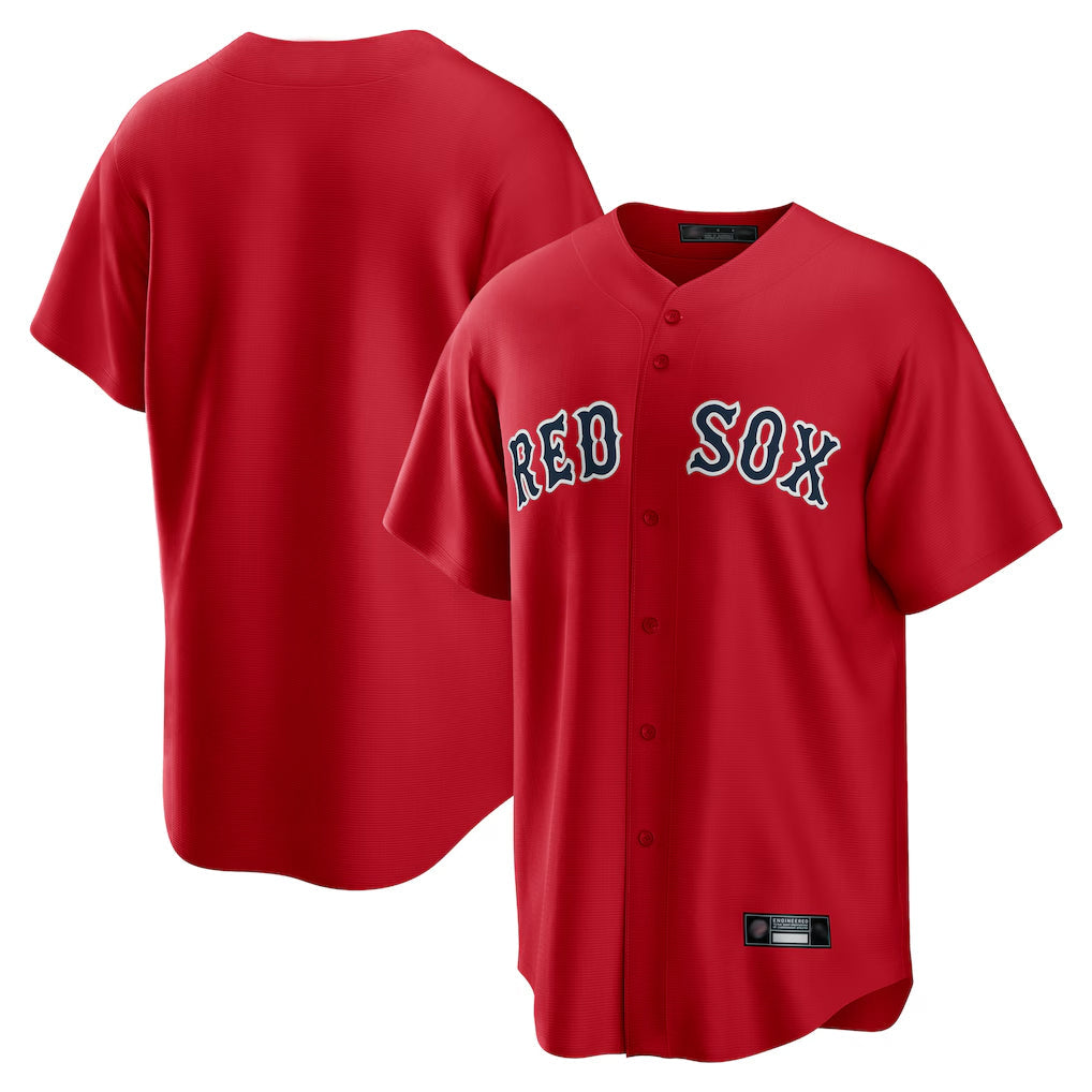 Johmsee B.Red Sox Blank Player Red Home Game Stitched Jerseys