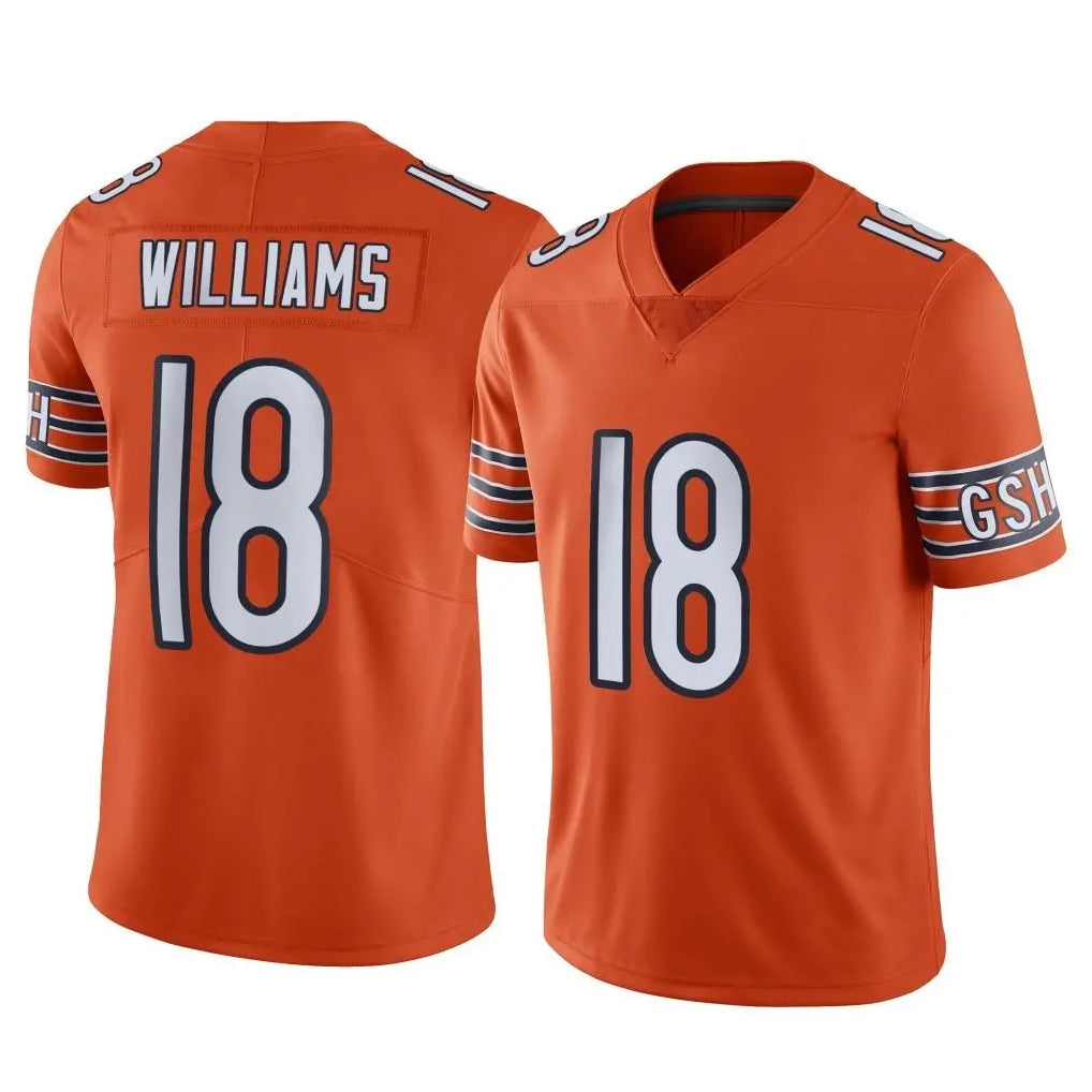 Johmsee C.Bears #18 Caleb Williams Player Orange Alternate Vapor Limited Home Game Stitched Jerseys