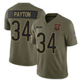 Johmsee C.Bears #34 Walter Payton Player Olive Salute to Service Limited Home Game Stitched Jerseys