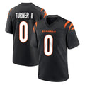 Johmsee C.Bengals #0 DJ Turner II Player Black Home Game Stitched Jerseys
