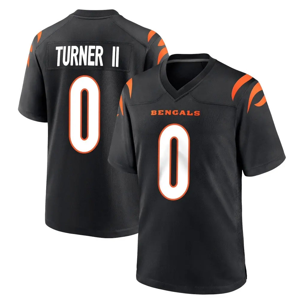 Johmsee C.Bengals #0 DJ Turner II Player Black Home Game Stitched Jerseys