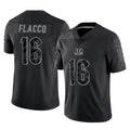 Johmsee C.Bengals #16 Joe Flacco Player Black Reflective Limited Game Stitched Jerseys