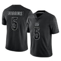 Johmsee C.Bengals #5 Tee Higgins Player Black Reflective Limited Game Stitched Jerseys