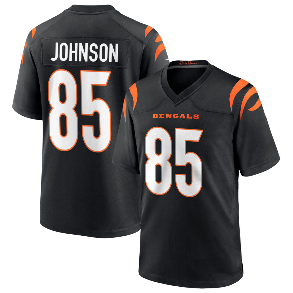 Johmsee C.Bengals #85 Chad Johnson Player Black Home Game Stitched Jerseys