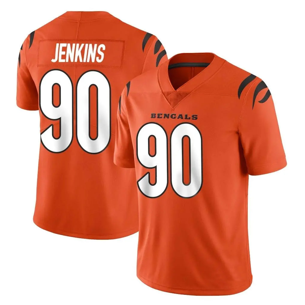 Johmsee C.Bengals #90 Kris Jenkins Jr Player Orange Vapor Untouchable Limited Home Game Stitched Jerseys