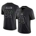 Johmsee C.Bengals #93 Jonathan Allen Player Black Reflective Limited Game Stitched Jerseys