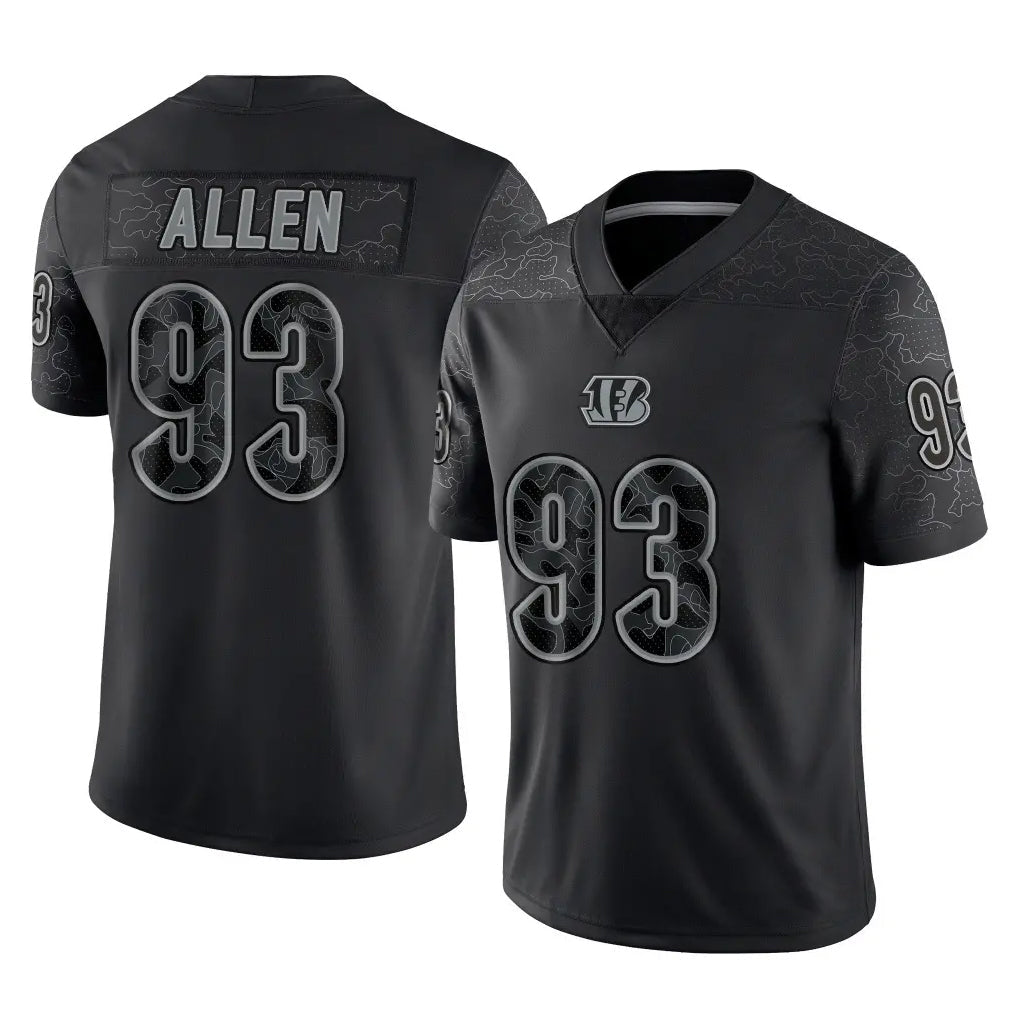 Johmsee C.Bengals #93 Jonathan Allen Player Black Reflective Limited Game Stitched Jerseys