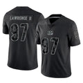 Johmsee C.Bengals #97 Dexter Lawrence II Player Black Reflective Limited Game Stitched Jerseys