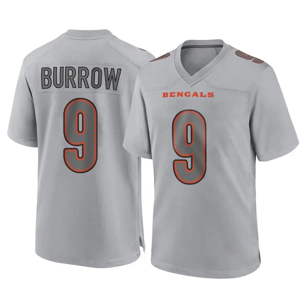 Johmsee C.Bengals #9 Joe Burrow Player Gray Atmosphere Fashion Game Stitched Jerseys