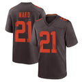 Johmsee C.Browns #21 Denzel Ward Player Brown Alternate Home Game Stitched Jerseys