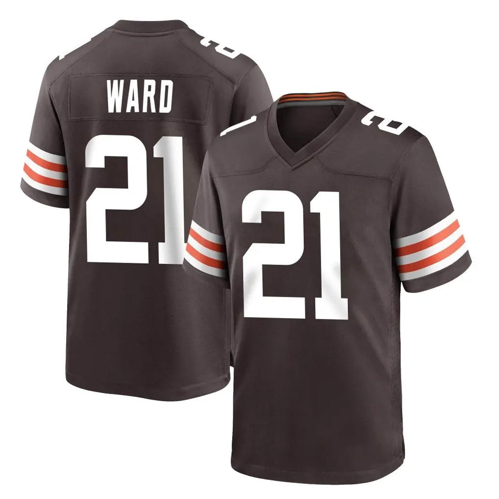 Johmsee C.Browns #21 Denzel Ward Player Brown Home Game Stitched Jerseys