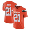 Johmsee C.Browns #21 Denzel Ward Player Orange Alternate Vapor Untouchable Limited Home Game Stitched Jerseys