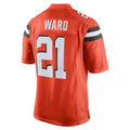 Johmsee C.Browns #21 Denzel Ward Player Orange Vapor Limited Home Game Stitched Jerseys