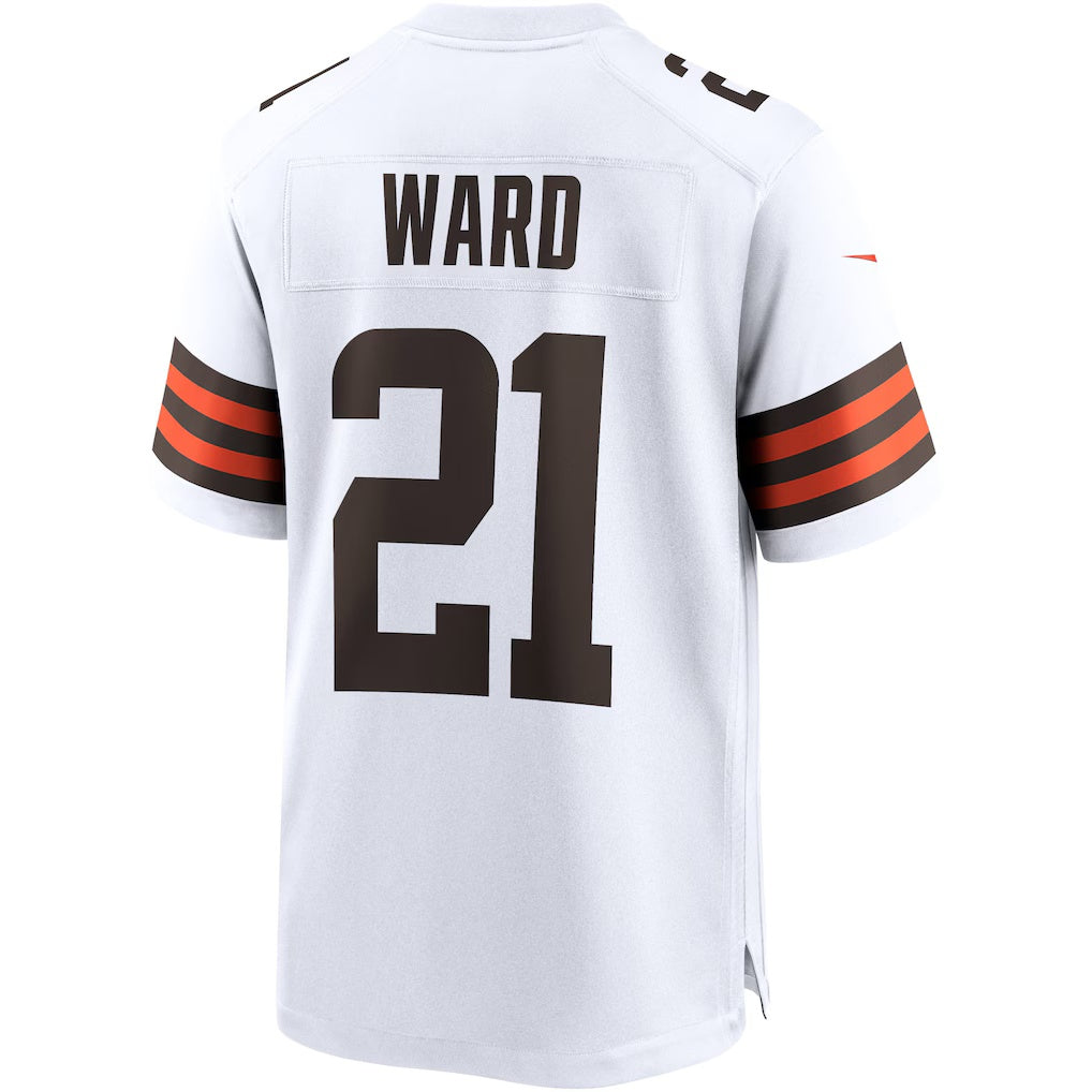 Johmsee C.Browns #21 Denzel Ward White Game Stitched Jerseys
