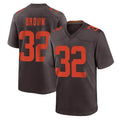 Johmsee C.Browns #32 Jim Brown Player Brown Alternate Home Game Stitched Jerseys