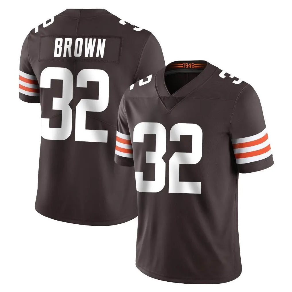 Johmsee C.Browns #32 Jim Brown Player Brown Color Vapor Untouchable Limited Home Game Stitched Jerseys