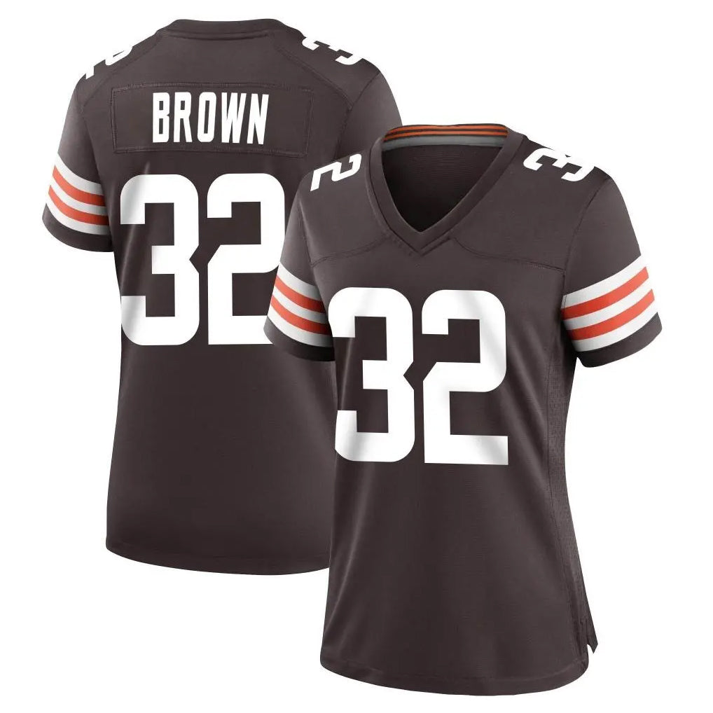 Johmsee C.Browns #32 Jim Brown Player Brown Home Game Stitched Jerseys
