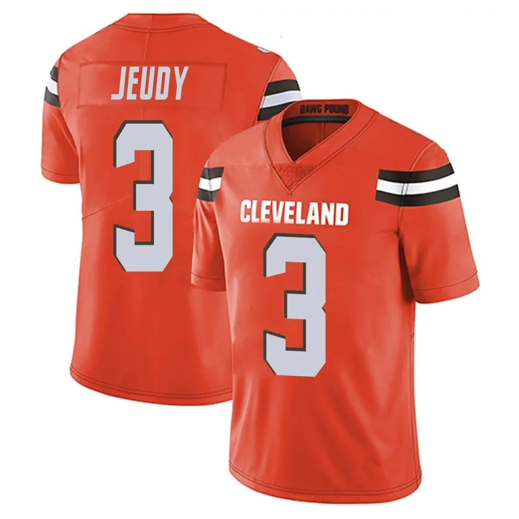 Johmsee C.Browns #3 Jerry Jeudy Player Orange Alternate Vapor Untouchable Limited Home Game Stitched Jerseys