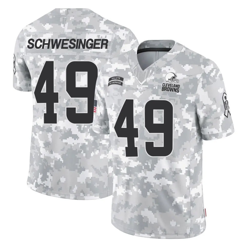 Johmsee C.Browns #49 Carson Schwesinger Player Arctic Camo Salute to Service Limited Home Game Stitched Jerseys