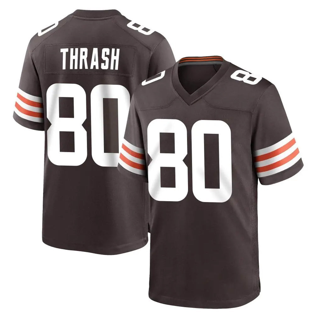 Johmsee C.Browns #80 Jamari Thrash Player Brown Home Game Stitched Jerseys