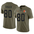 Johmsee C.Browns #80 Jamari Thrash Player Olive Salute to Service Limited Game Stitched Jerseys