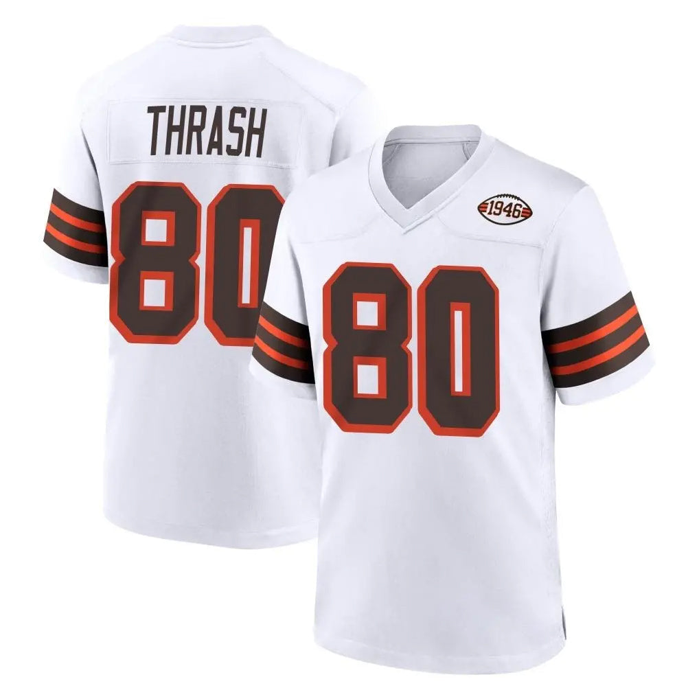 Johmsee C.Browns #80 Jamari Thrash Player White Alternate Home Game Stitched Jerseys