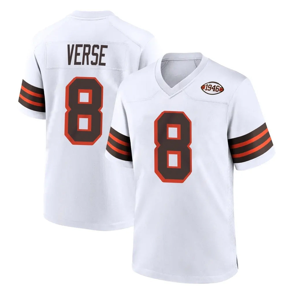 Johmsee C.Browns #8 Jared Verse Player White Alternate Home Game Stitched Jerseys