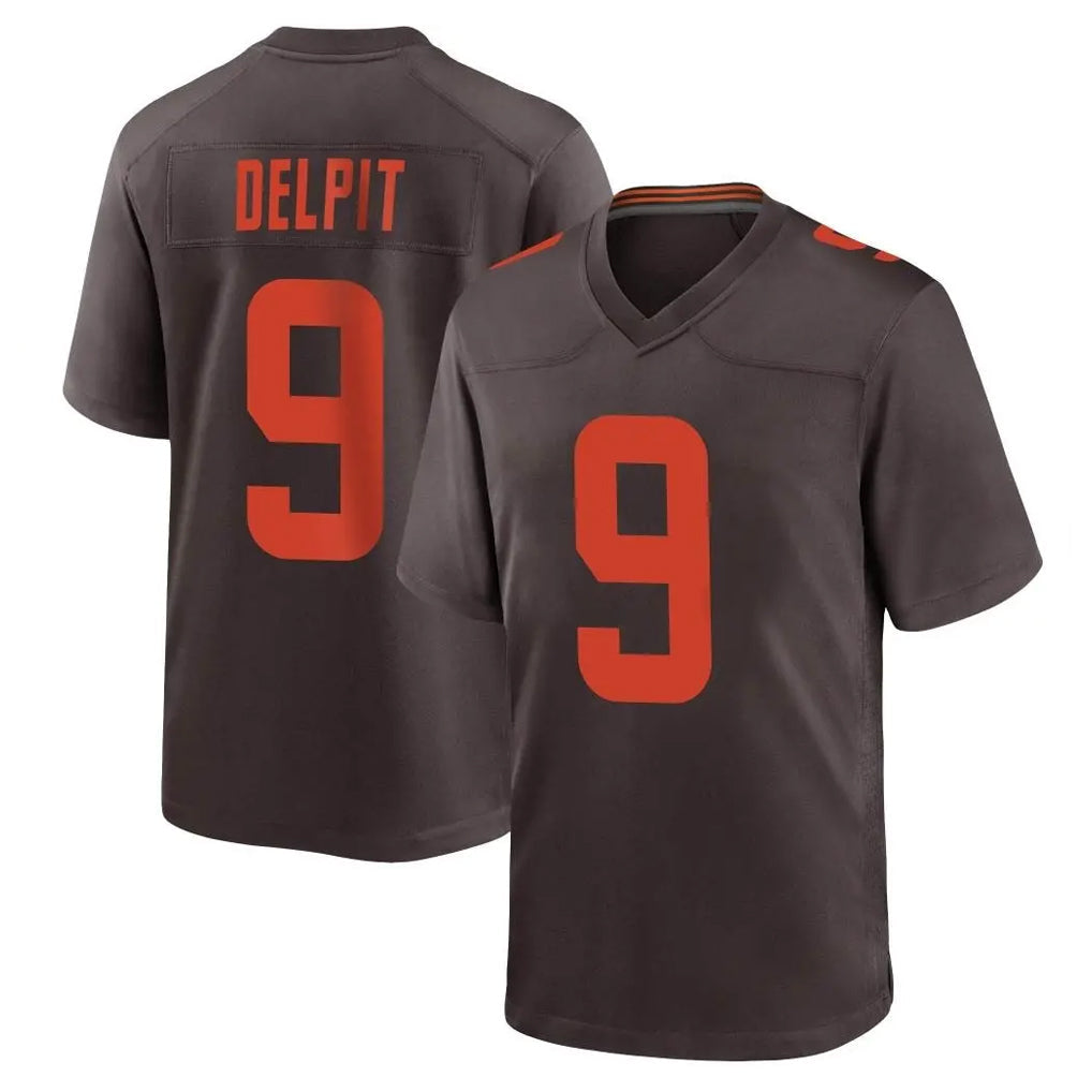 Johmsee C.Browns #9 Grant Delpit Player Brown Alternate Home Game Stitched Jerseys