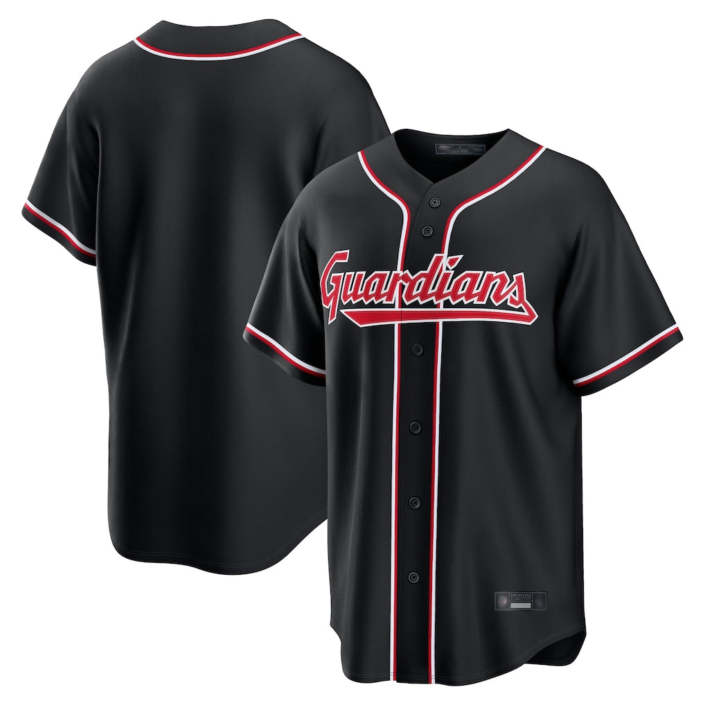 Johmsee C.Guardians Black Fashion Out Home Game Blank Player Stitched Jerseys