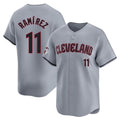 Johmsee C.Guardians #11 Jose Ramirez Player Gray Road Limited Home Stitched Jerseys