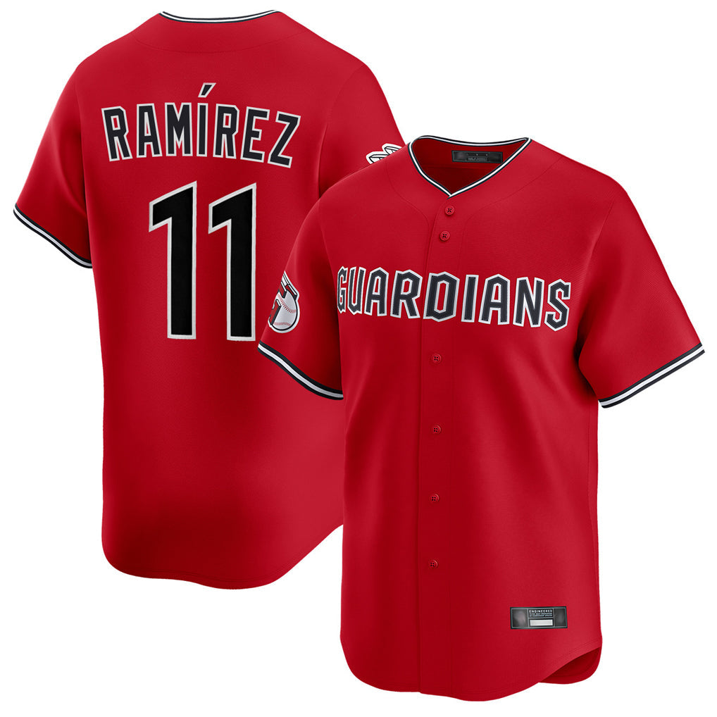 Johmsee C.Guardians #11 Jose Ramirez Player Red Limited Home Stitched Jerseys